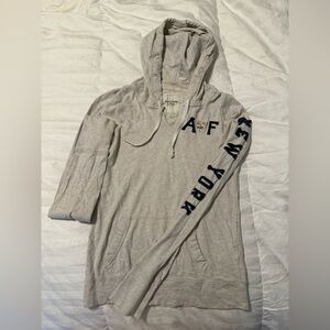 Abercrombie & Fitch Gray Hoodie with Navy Accents